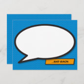 モダンおもしろいパーソナライズされた漫画本の音声バブル ノートカード (正面/裏面)