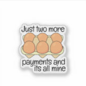 モダンおもしろいパーソナライズされた鶏の卵引用文 シール (正面)