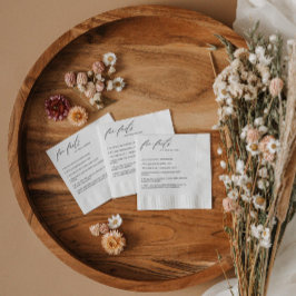 モダンおもしろいファクトのナ結婚プキンのスクリプト スタンダードカクテルナプキン