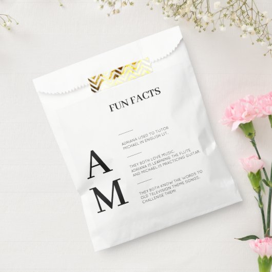 モダンおもしろいファクトはっきりしたブラックイニシャル結婚ズ フェイバーバッグ (封をした状態)