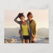 モダンおもしろいフォト漫画結婚ブック インビテーションポストカード (裏面)