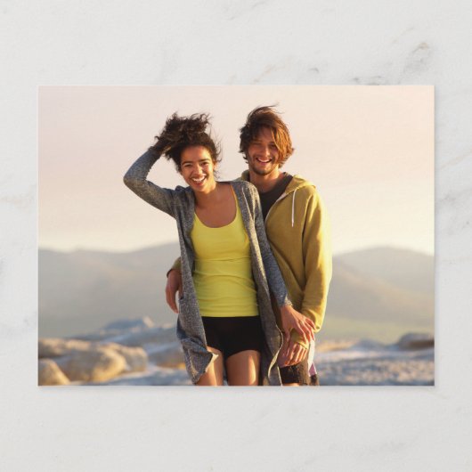 モダンおもしろいフォト漫画結婚ブック インビテーションポストカード (裏面)