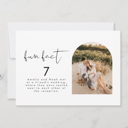 モダンおもしろいフ結婚ァクトのフォトテーブル番号 (正面)