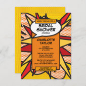 モダンおもしろいブライダルシャワー漫画書 インビテーションポストカード (正面/裏面)