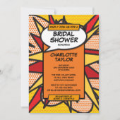 モダンおもしろいブライダルシャワー漫画書 招待状 (正面)