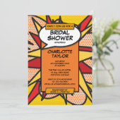 モダンおもしろいブライダルシャワー漫画書 招待状 (スタンド正面)