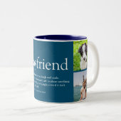 モダンおもしろいブルー4フォトボーイフレンド定義 ツートーンマグカップ (正面右)