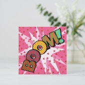 モダンおもしろいブーカラフルム漫画書 招待状 (スタンド正面)