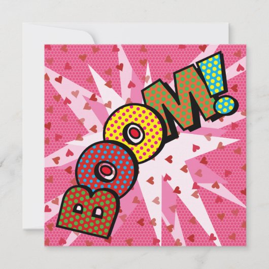 モダンおもしろいブーカラフルム漫画書 招待状 (正面)