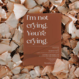 モダンおもしろいミニマルタイポグラフィテラコッタ結婚ズ 招待状