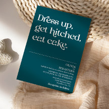 モダンおもしろいミニマルタイポグラフィ深い結婚ティール（緑がかった色）