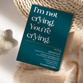 モダンおもしろいミニマルタイポグラフィ深い結婚ティール（緑がかった色） 招待状