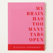 モダンおもしろいミニマル赤ピンクタイポグラフィ雑誌 プランナー手帳 (裏面)