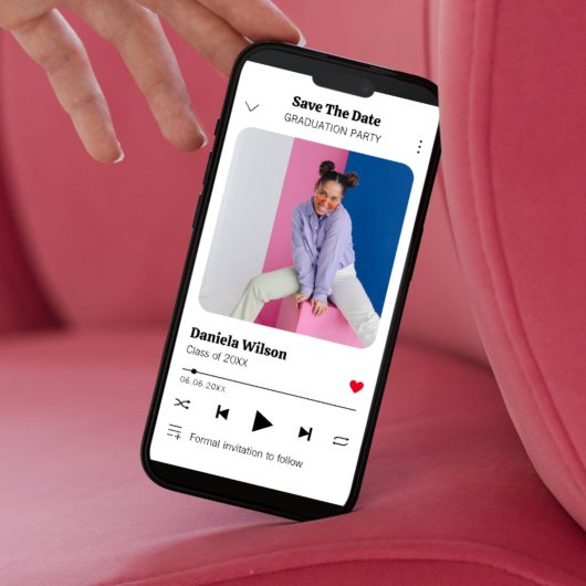 モダンおもしろいミュージックプレーヤーの写真卒業 セーブザデート