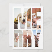 モダンおもしろいメリーフォトレターフレームクリスマス シーズンカード (正面)