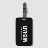モダンおもしろいモノグパーソナライズされたラム名 ラゲッジタグ (正面縦)