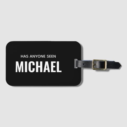 モダンおもしろいモノグパーソナライズされたラム名 ラゲッジタグ (正面横)