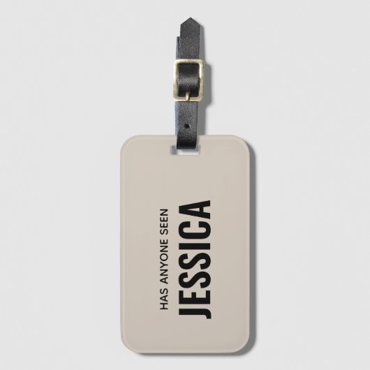 モダンおもしろいモノグパーソナライズされたラム名 ラゲッジタグ (正面縦)