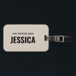 モダンおもしろいモノグパーソナライズされたラム名 ラゲッジタグ<br><div class="desc">誰でも名前をカスタムするの荷物おもしろいタグを見たか</div>