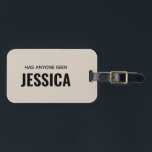 モダンおもしろいモノグパーソナライズされたラム名 ラゲッジタグ<br><div class="desc">誰でも名前をカスタムするの荷物おもしろいタグを見たか</div>