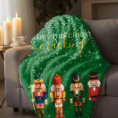 モダンおもしろいユニークNutcracker Green Christmas シェルパブランケット