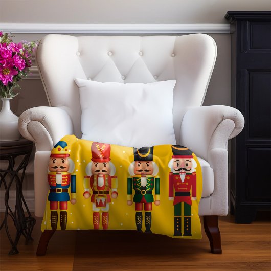 モダンおもしろいユニークNutcracker Yellow Chrimas シェルパブランケット