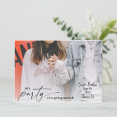 モダンおもしろいレッツパーティーセー結婚ブ 招待状 (スタンド正面)