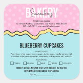 モダンおもしろいレトロカラフル成分ホームベーカリー スクエアシール (正面)