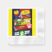 モダンおもしろいレトロ漫画バチェロレッテ女性のカーボーイ 縁ありカクテルナプキン (正面)