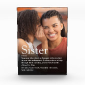 モダンおもしろいワールド最高のの姉妹の定義 フォトブロック (正面)