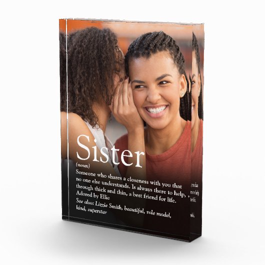 モダンおもしろいワールド最高のの姉妹の定義 フォトブロック (右)