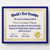 モダンおもしろい世の最高の大家 フォトプラーク (正面)