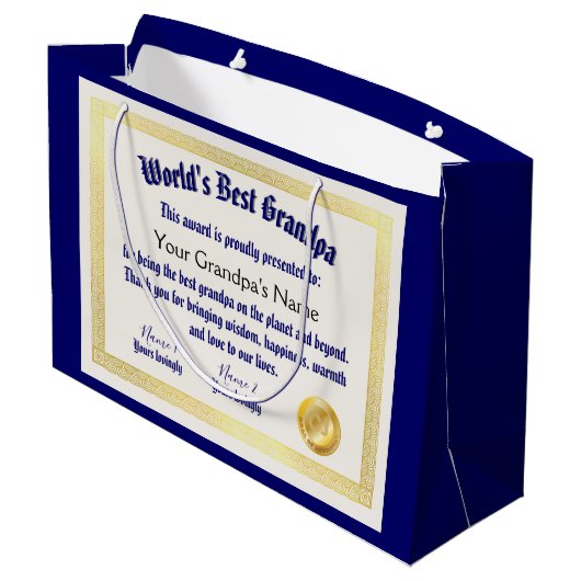 モダンおもしろい世の最高の大家 ラージペーパーバッグ (裏面アングル)