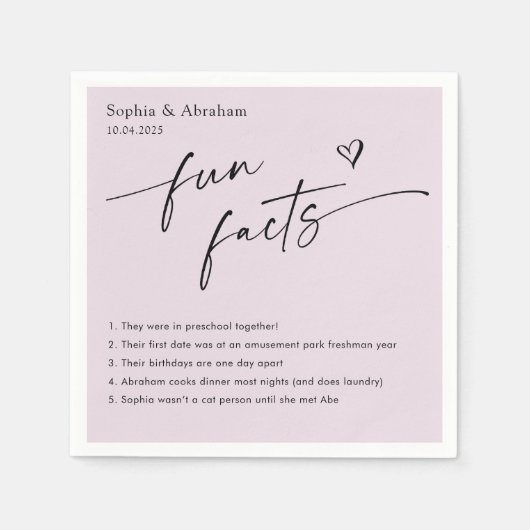 モダンおもしろい事実の連結婚結 スタンダードカクテルナプキン (正面)