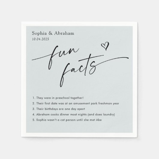 モダンおもしろい事実の連結婚結 スタンダードカクテルナプキン (正面)