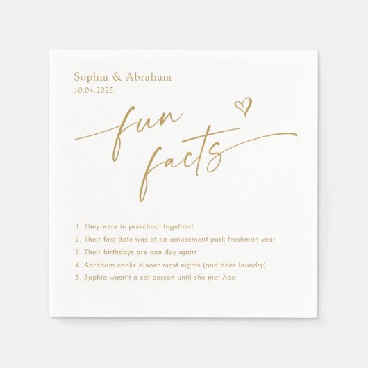 モダンおもしろい事実の連結婚結 スタンダードカクテルナプキン (正面)