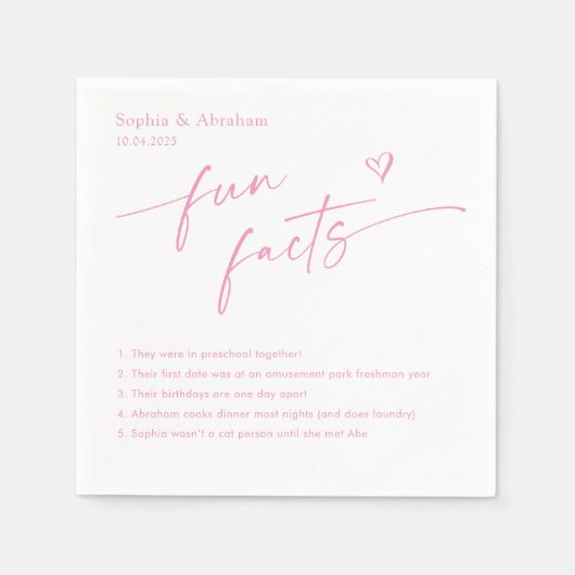 モダンおもしろい事実の連結婚結 スタンダードカクテルナプキン (正面)