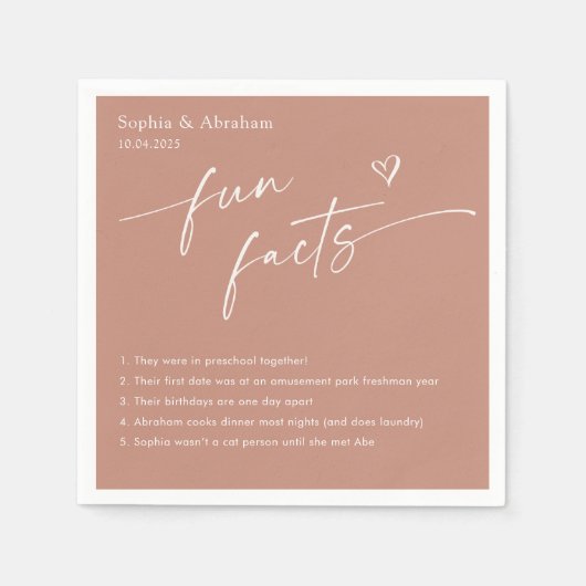 モダンおもしろい事実の連結婚結 スタンダードカクテルナプキン (正面)