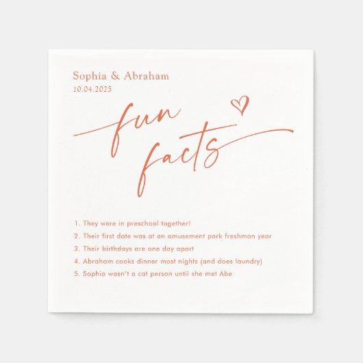 モダンおもしろい事実の連結婚結 スタンダードカクテルナプキン (正面)