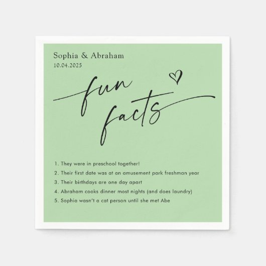 モダンおもしろい事実の連結婚結 スタンダードカクテルナプキン (正面)