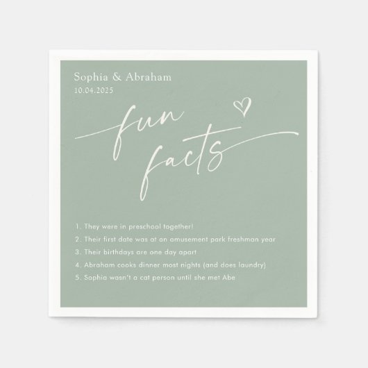 モダンおもしろい事実の連結婚結 スタンダードカクテルナプキン (正面)