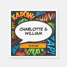 モダンおもしろい入力漫画ブックの音声バブル スタンダードカクテルナプキン