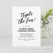 モダンおもしろい共同誕生日パーティー 招待状 (スタンド正面)