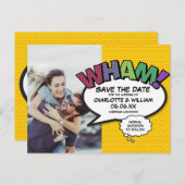 モダンおもしろい写真カラフルWHAM日付の保存 案内ポストカード (正面/裏面)