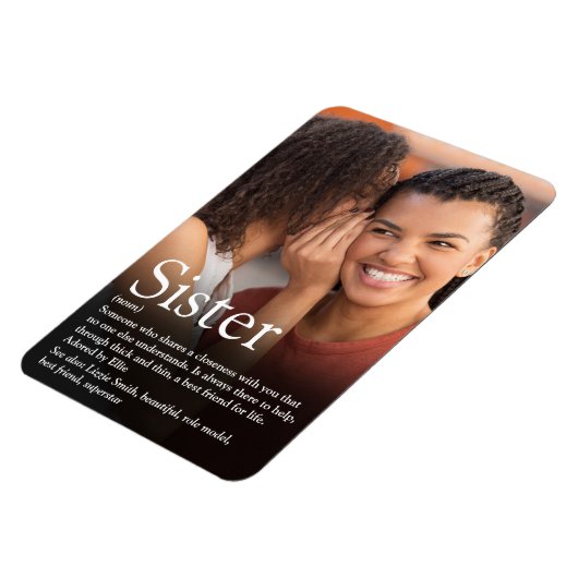 モダンおもしろい写真クール最高のシスターの定義 マグネット (左側)