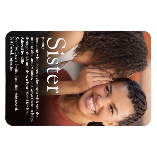 モダンおもしろい写真クール最高のシスターの定義 マグネット (横)