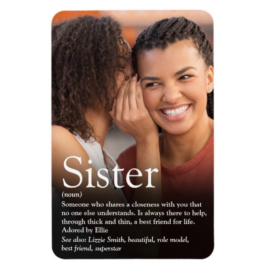 モダンおもしろい写真クール最高のシスターの定義 マグネット (縦)