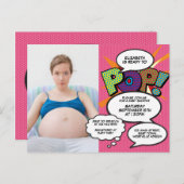 モダンおもしろい写真ベビージャーピンク インビテーションポストカード (正面/裏面)