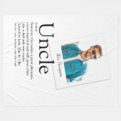 モダンおもしろい叔父定義写真 フリースブランケット (正面(横))