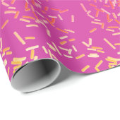 モダンおもしろい可愛ガーリーいホットピンクカラフルの散水 ラッピングペーパー (ロールコーナー)